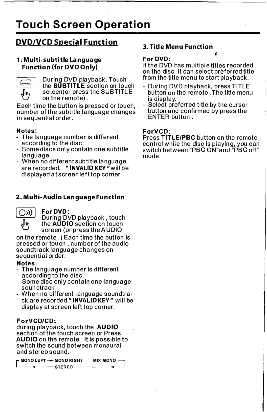 PYLE Audio PLTS73FX owner manual 10I, DVDIVCDSpecialFunction 