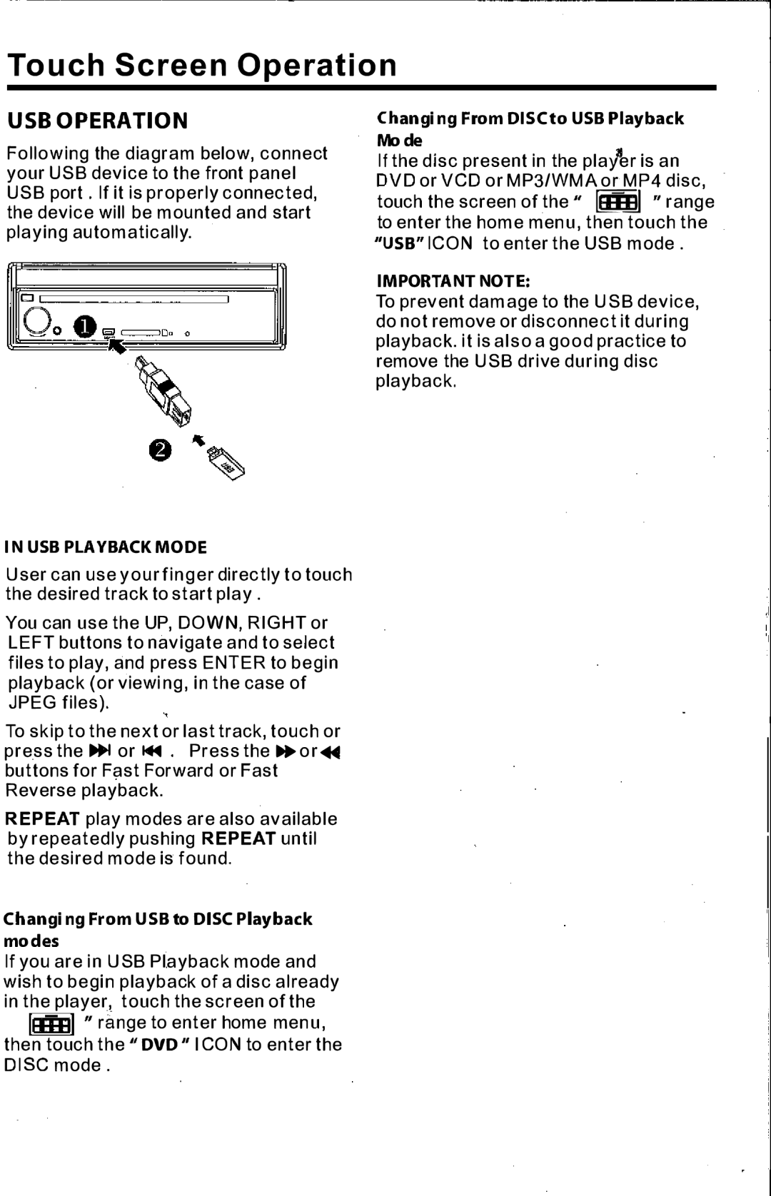 PYLE Audio PLTS73FX owner manual Usboperation 