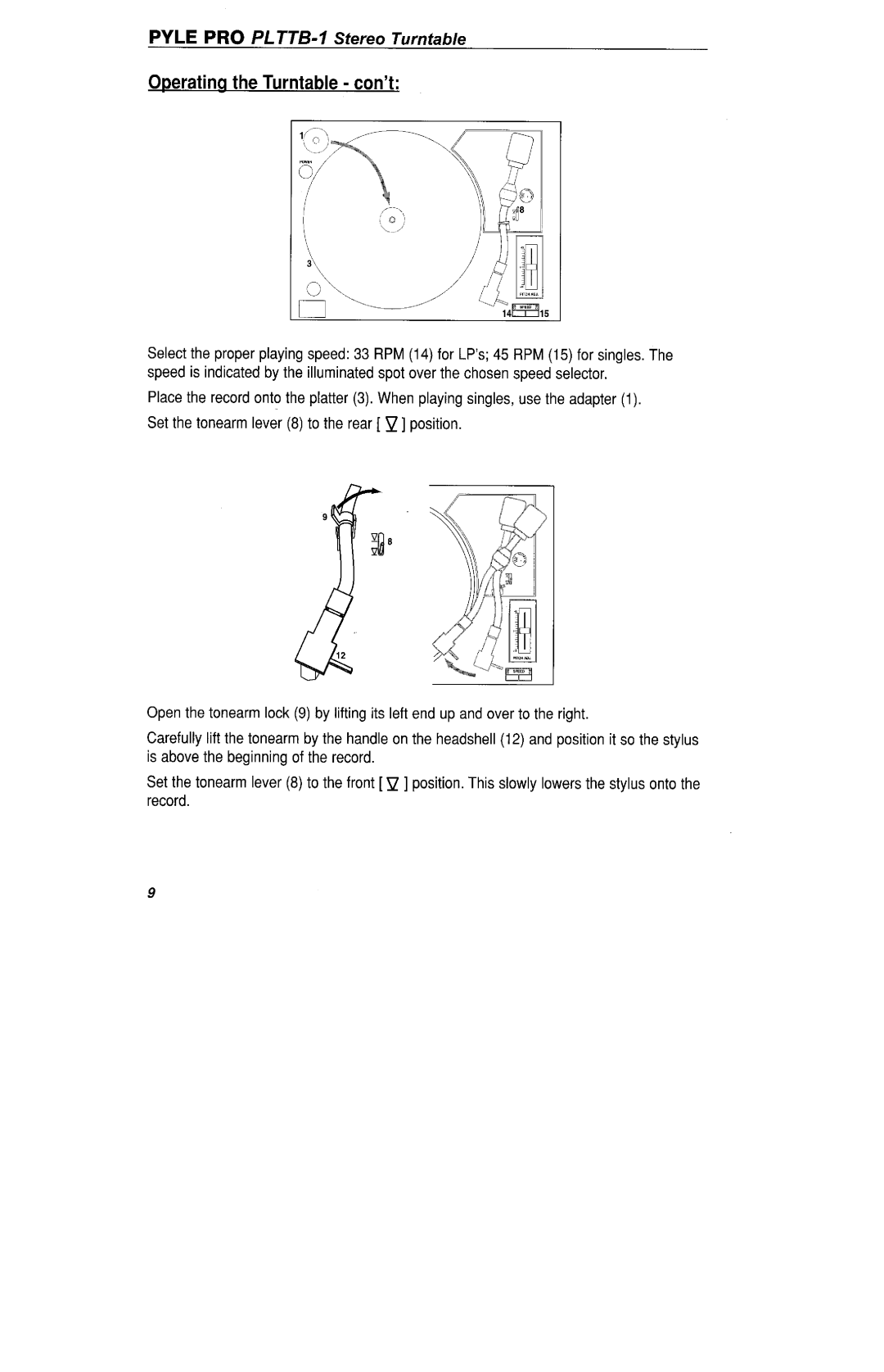 PYLE Audio PLTTB-1 manual 