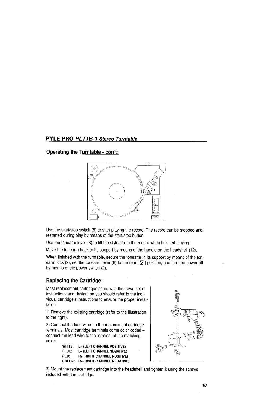 PYLE Audio PLTTB-1 manual 