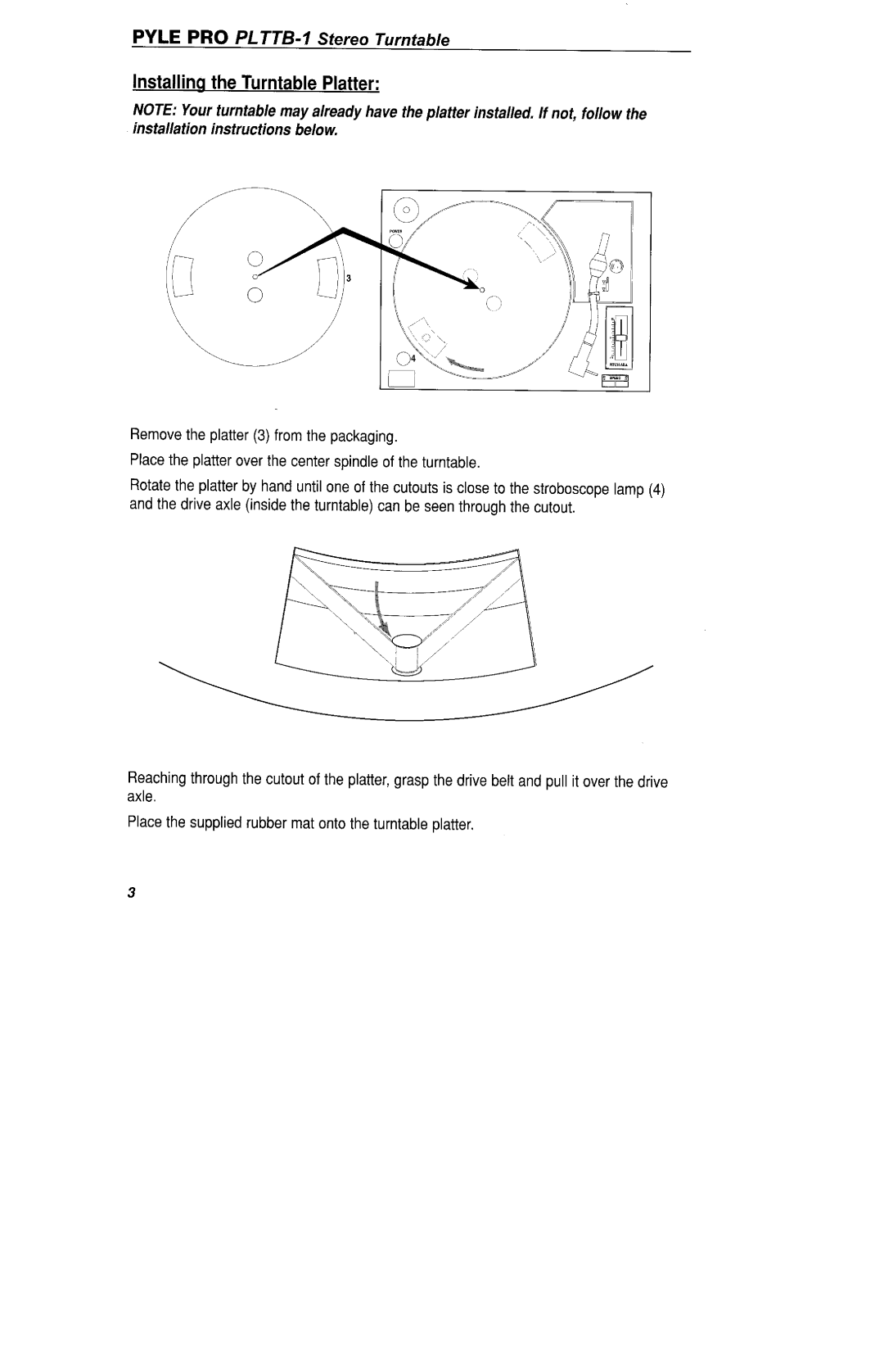 PYLE Audio PLTTB-1 manual 