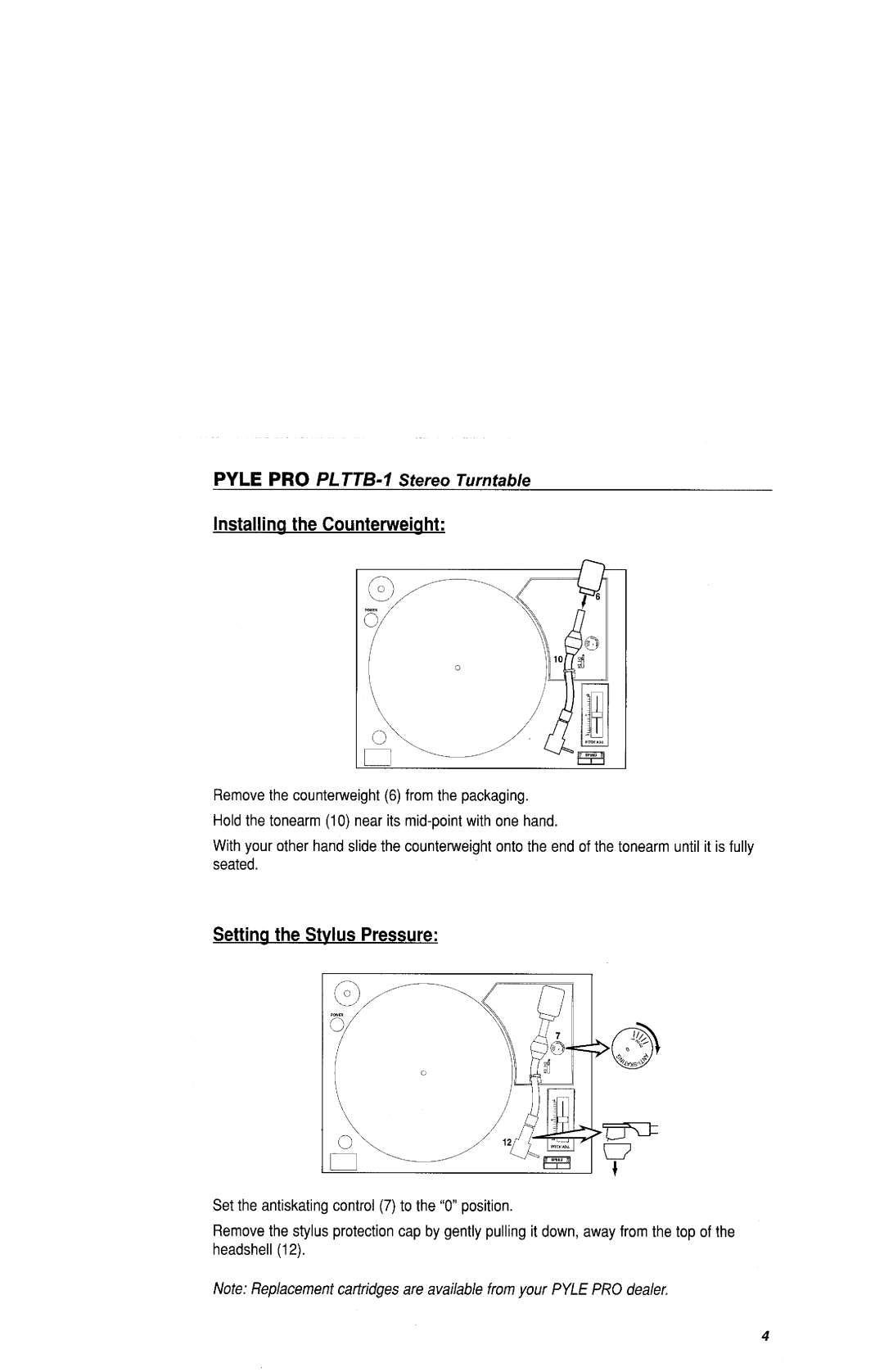 PYLE Audio PLTTB-1 manual 