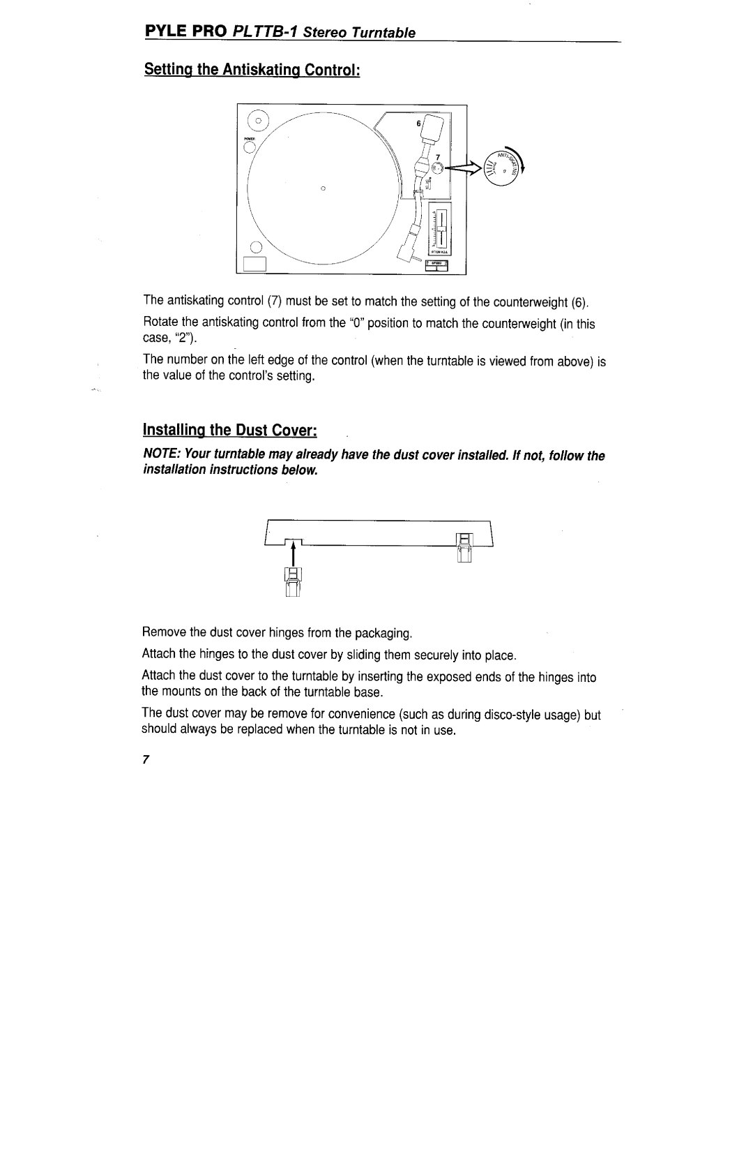 PYLE Audio PLTTB-1 manual 