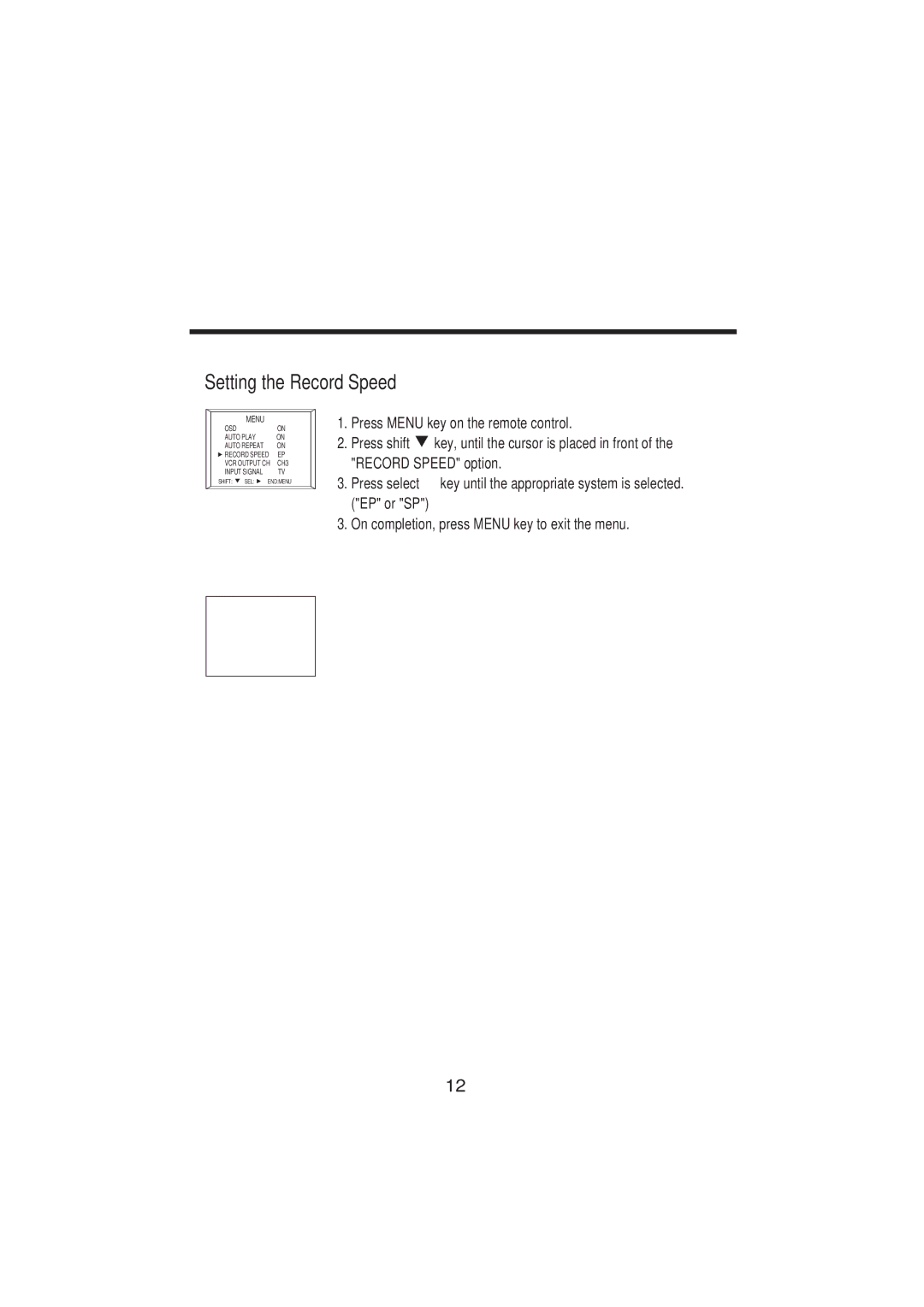 PYLE Audio PLTVCP85 manual Setting the Record Speed 