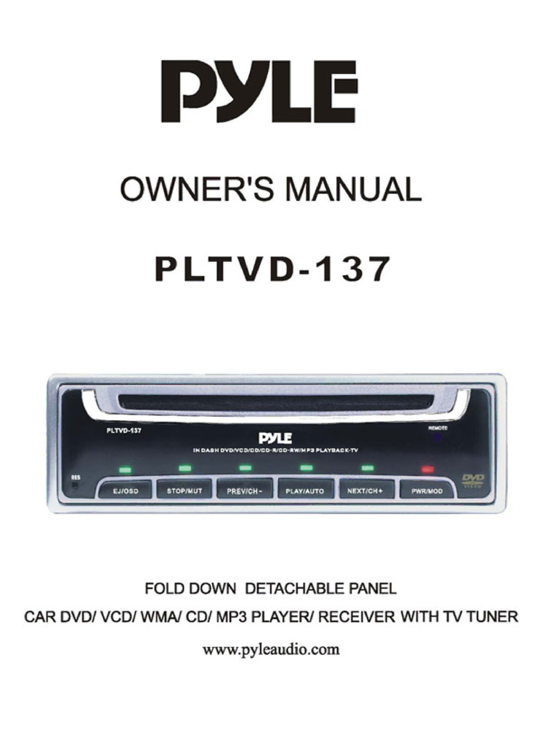 PYLE Audio PLTVD-137 manual 