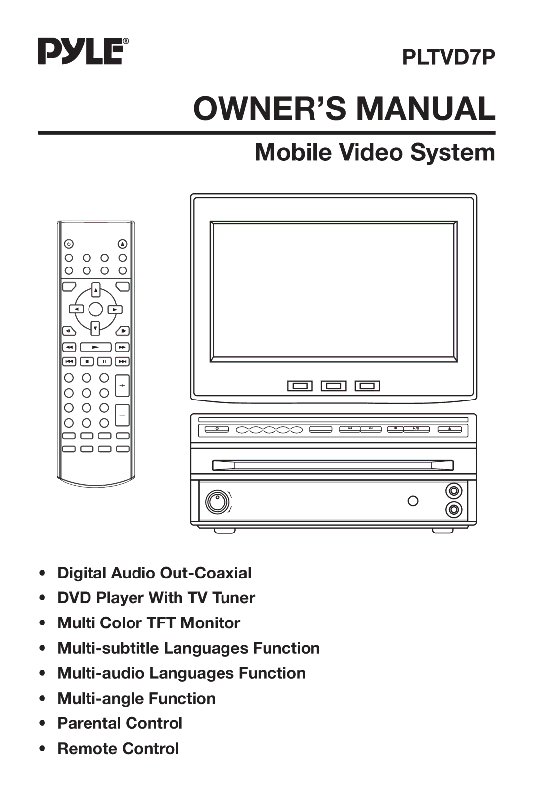 PYLE Audio PLTVD7P owner manual Mobile Video System 