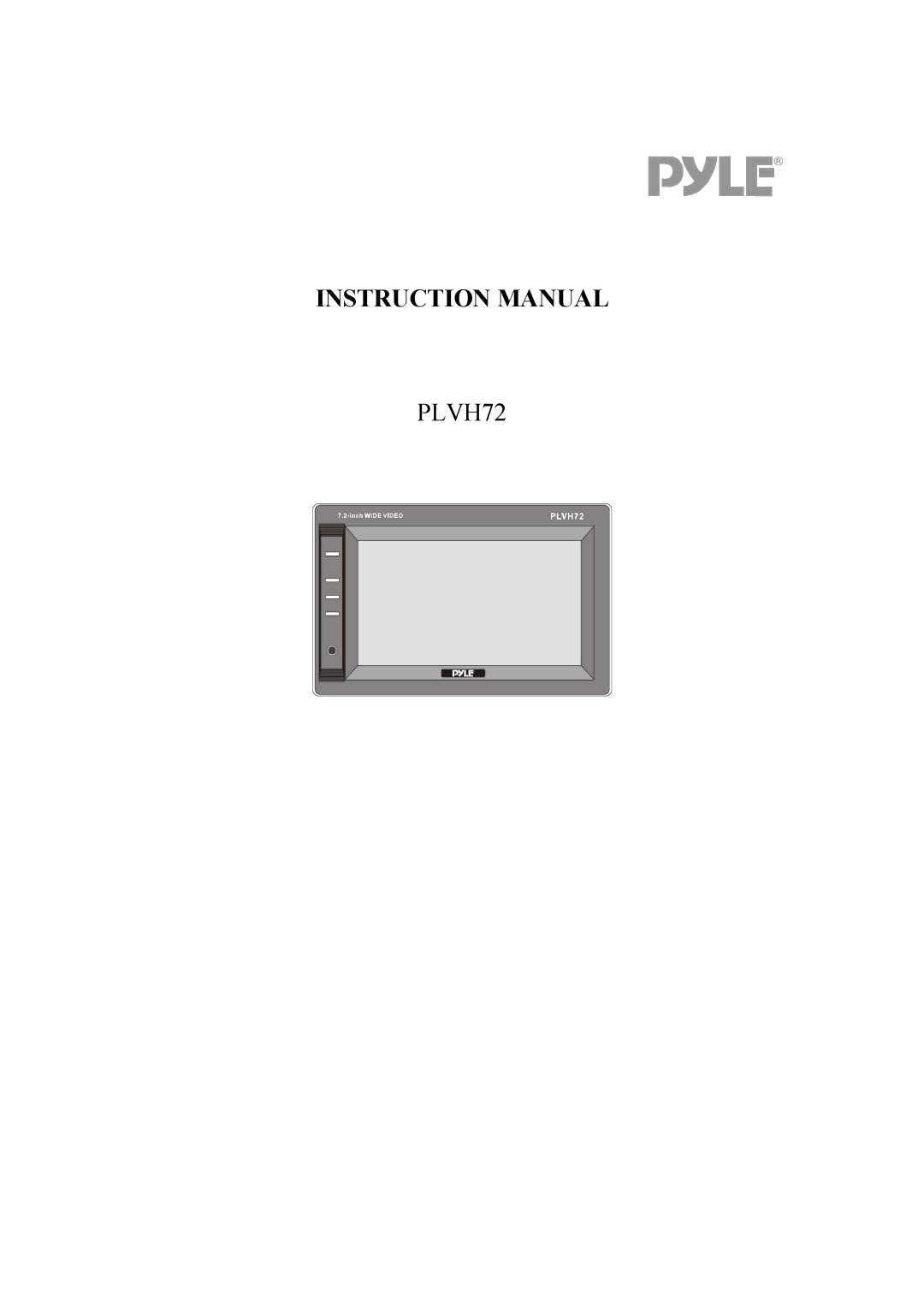 PYLE Audio PLVH72 instruction manual 