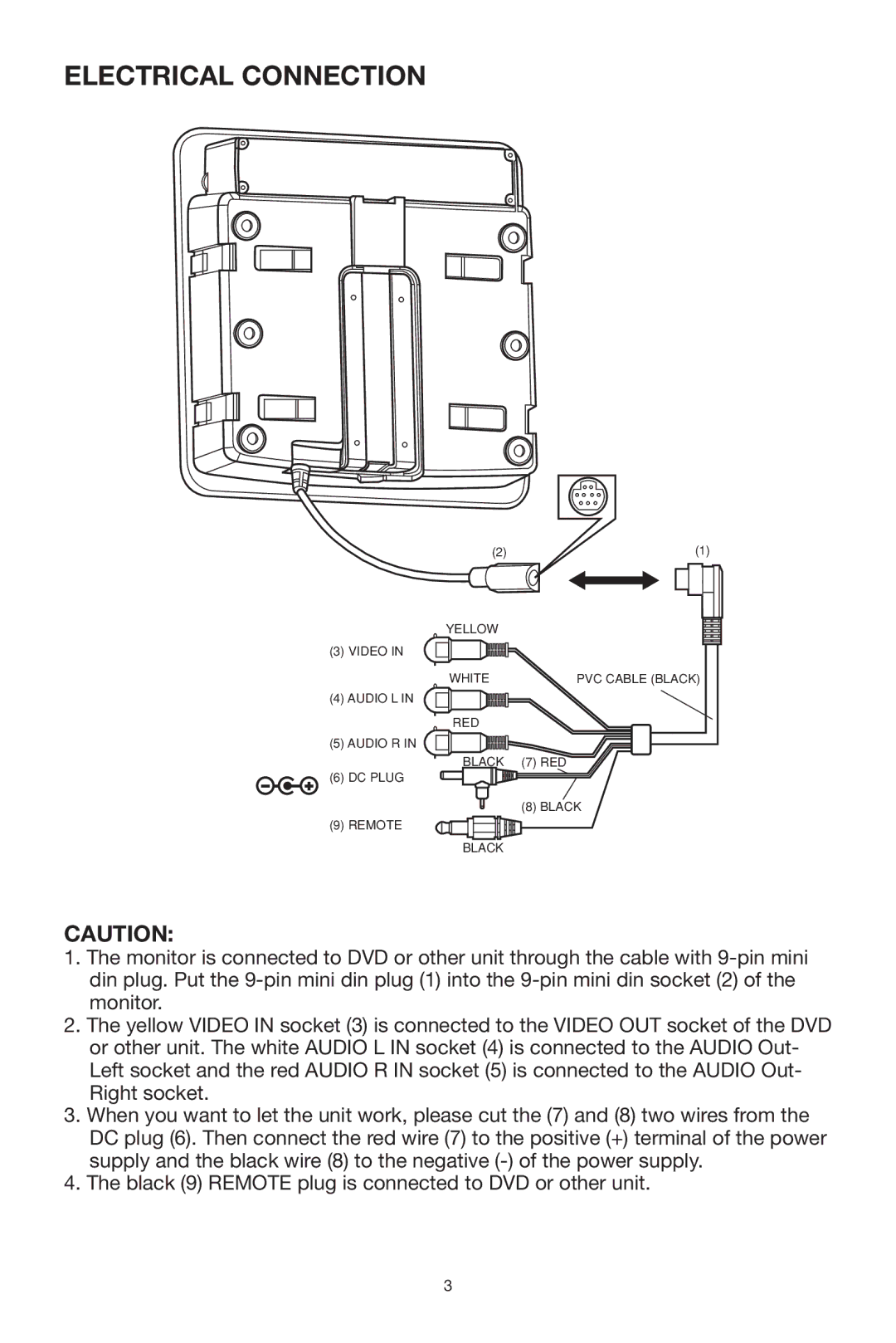 PYLE Audio PLVHR5IR owner manual Electrical Connection 