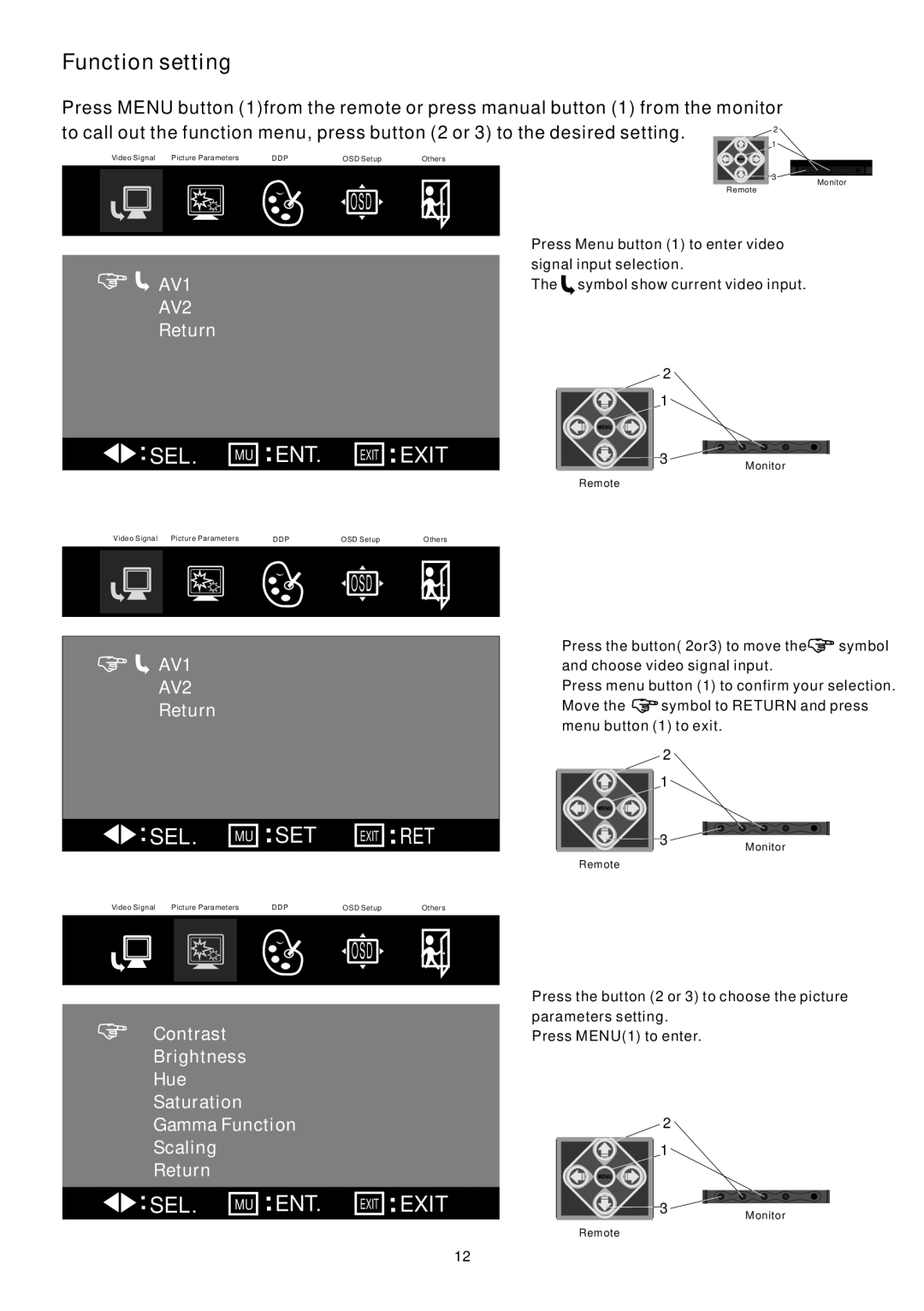 PYLE Audio PLVHR72 instruction manual Sel Mu Ent 