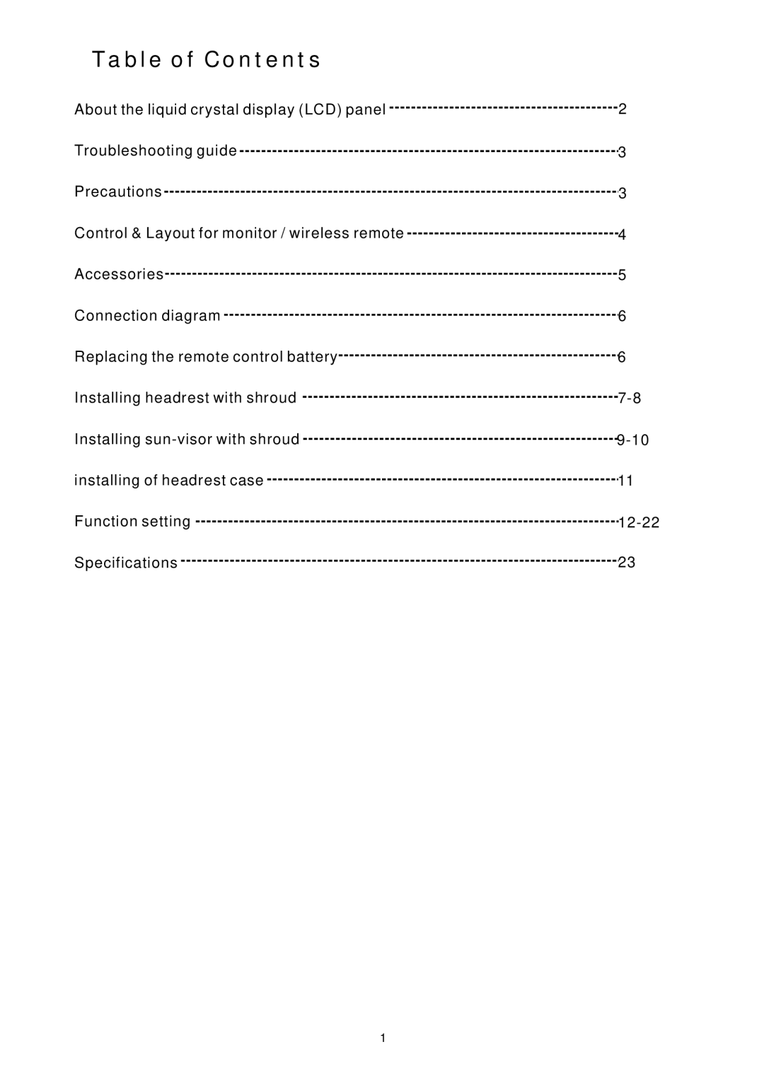 PYLE Audio PLVHR72 instruction manual Table of Contents 