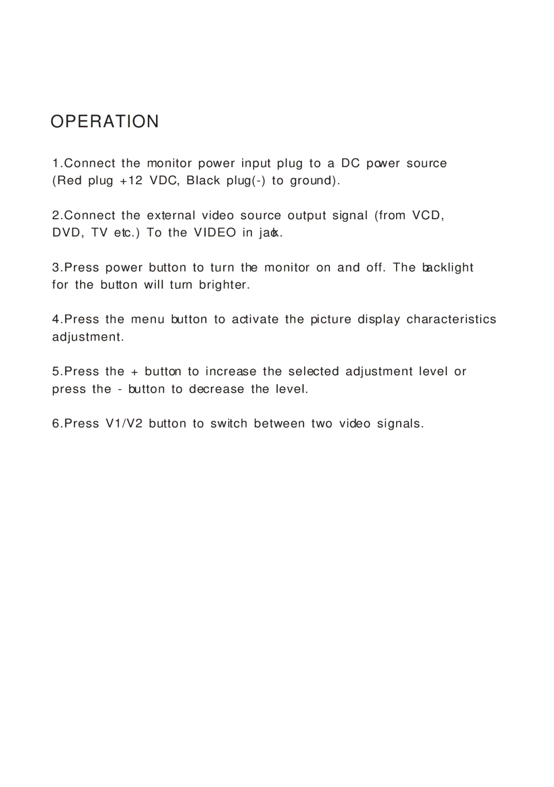 PYLE Audio PLVS420 instruction manual Operation 