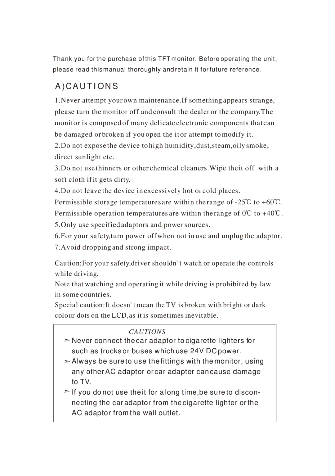 PYLE Audio PLVS720 instruction manual Acautions 