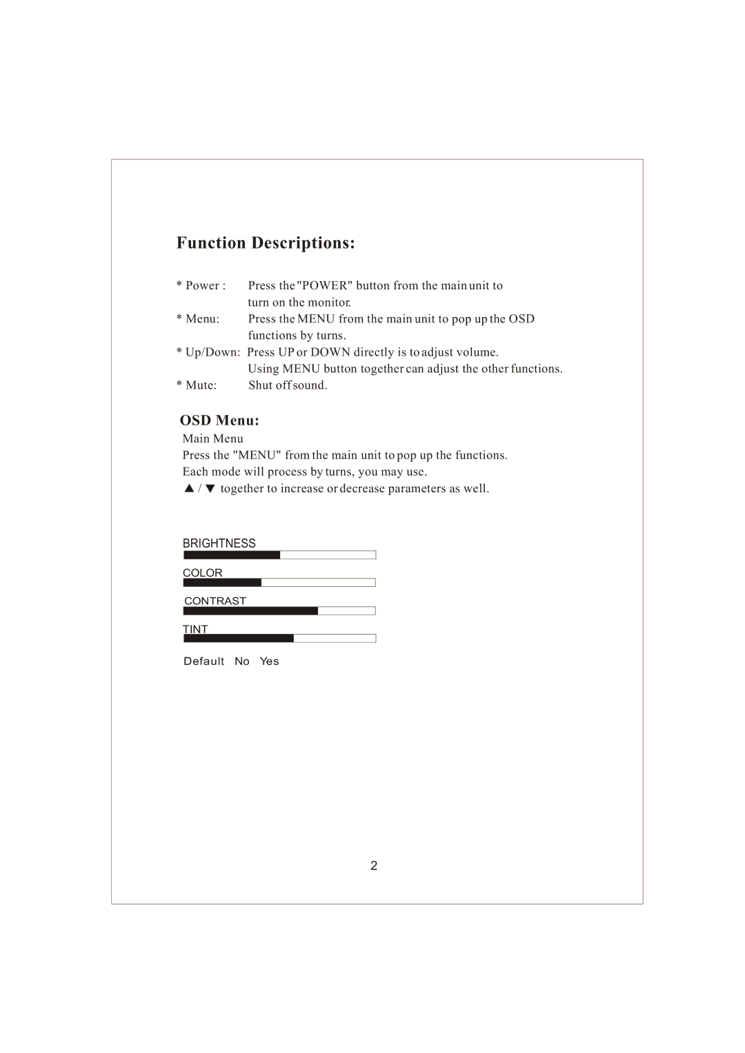 PYLE Audio PLVSMN56 manual Function Descriptions 