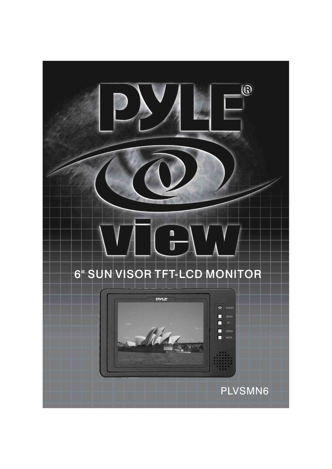 PYLE Audio PLVSMN6 manual Sun Visor Tft-Lcd Monitor, Power Menu Up Down Mute 