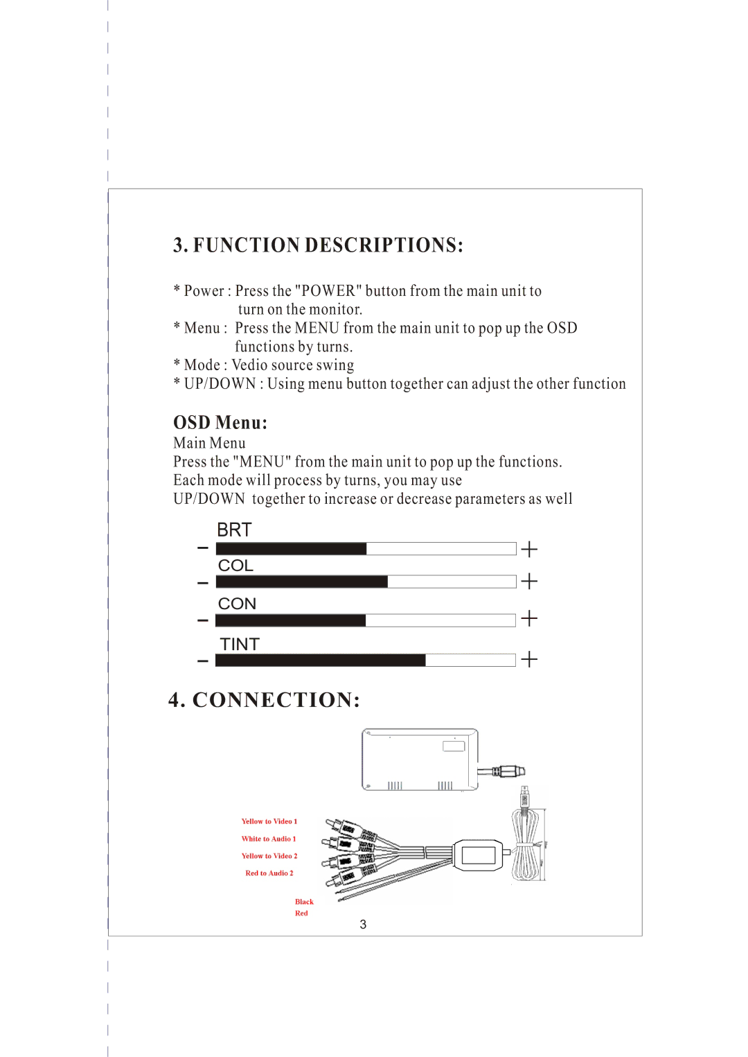 PYLE Audio PLVSR7IR manual Connection 