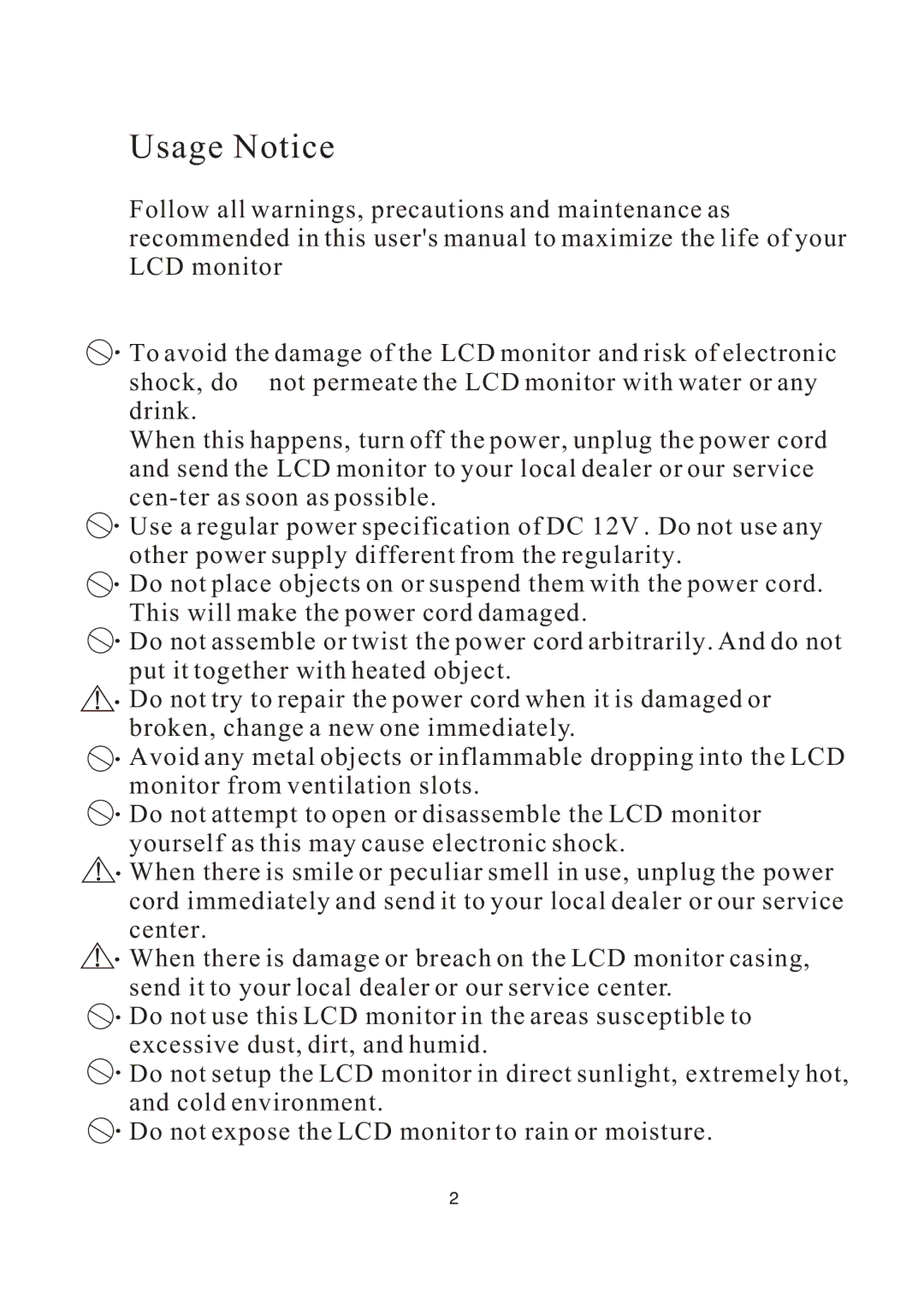 PYLE Audio PLVW1350IR manual Usage Notice 