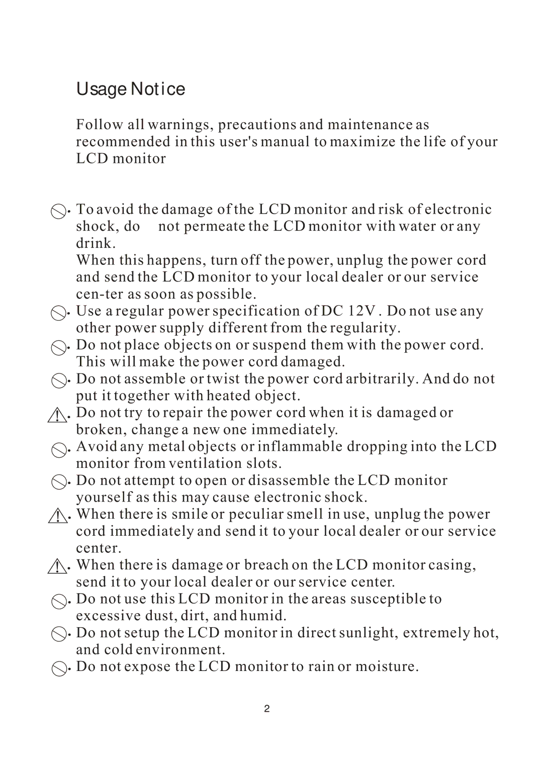 PYLE Audio PLVW1550IR manual Usage Notice 