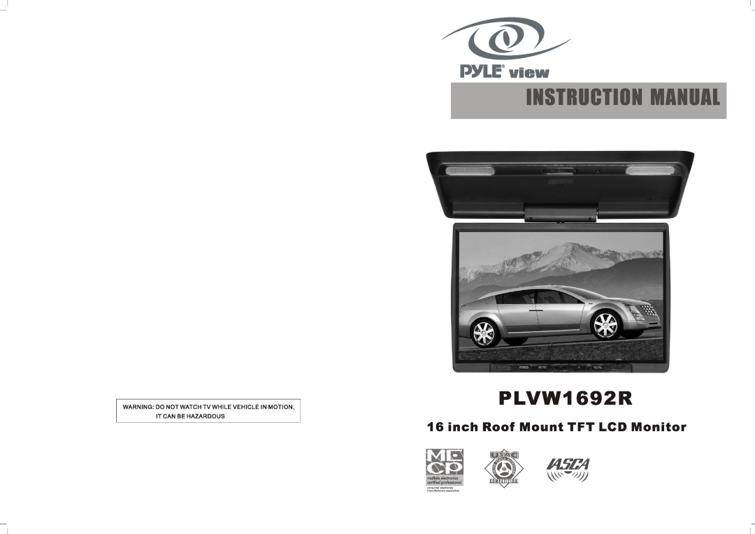 PYLE Audio PLVW1692R manual 