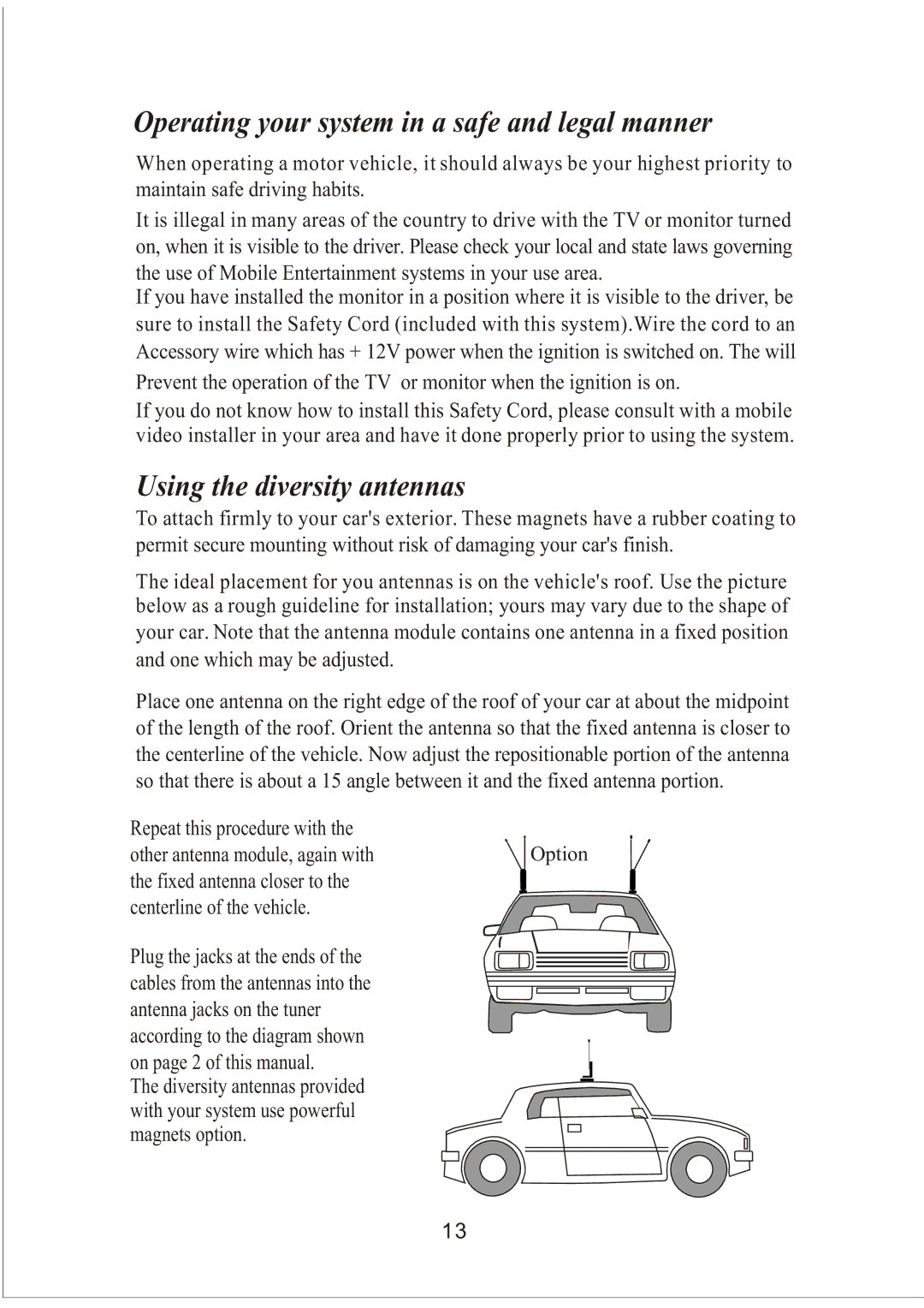 PYLE Audio PLVW20T manual Operating your system in a safe and legal manner 