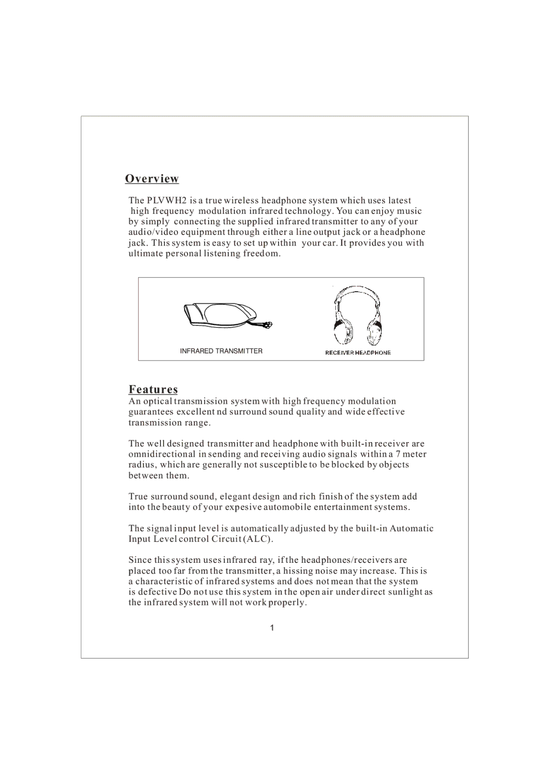 PYLE Audio PLVWH2 manual Overview 