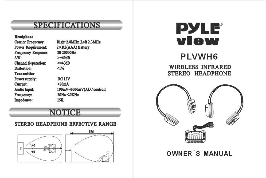 PYLE Audio PLVWH6 manual 