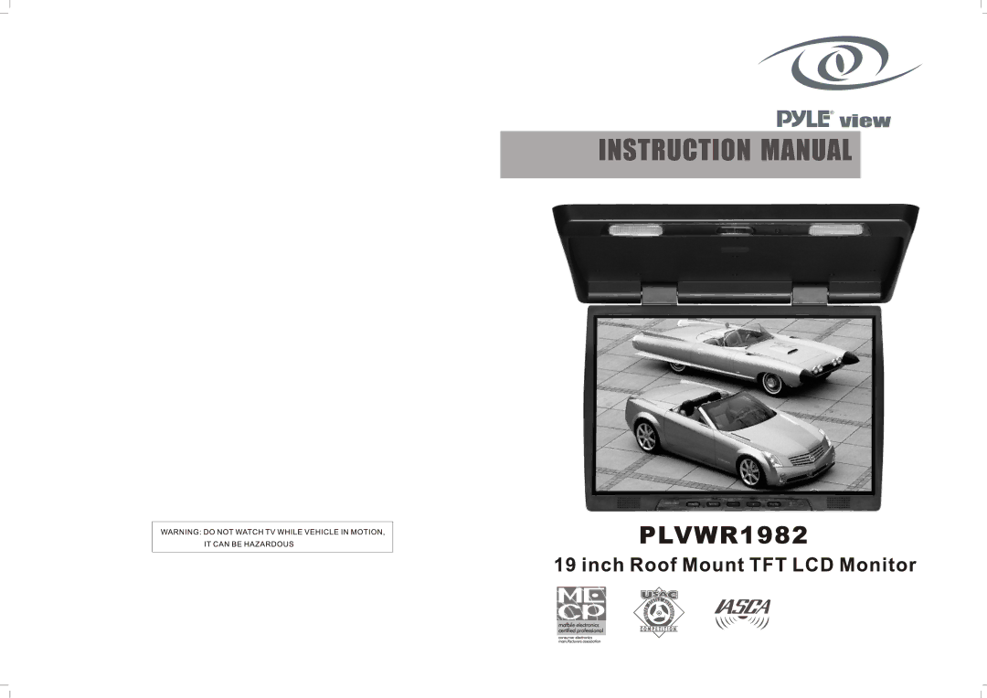 PYLE Audio PLVWR1982 manual 