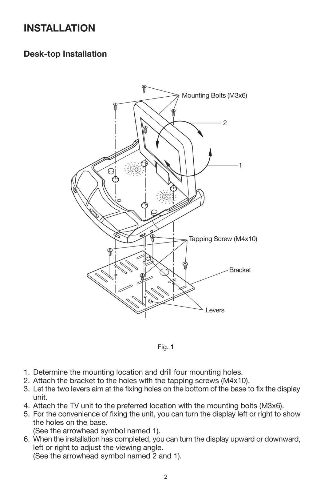 PYLE Audio PLVWR70IR owner manual Desk-top Installation 