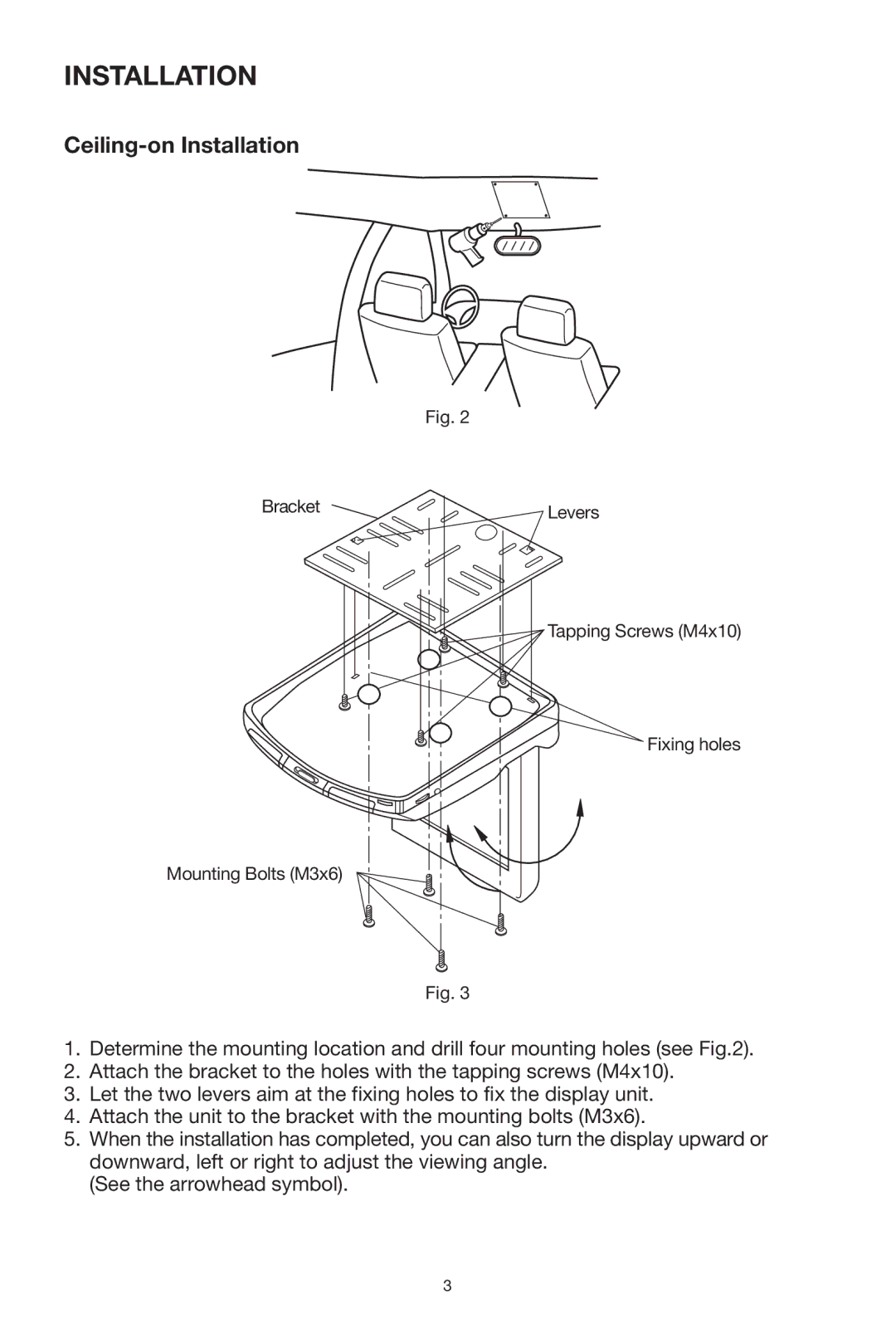 PYLE Audio PLVWR70IR owner manual Ceiling-on Installation 