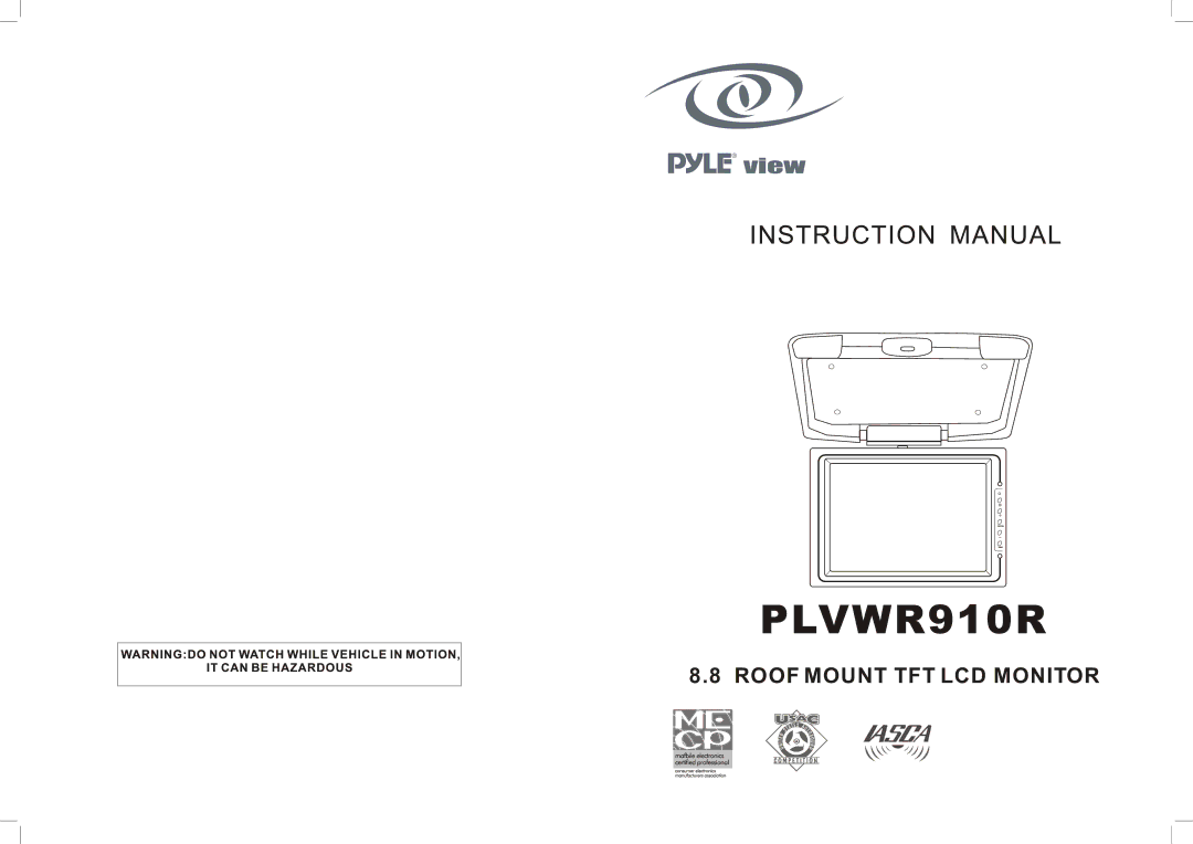 PYLE Audio PLVWR910R manual 