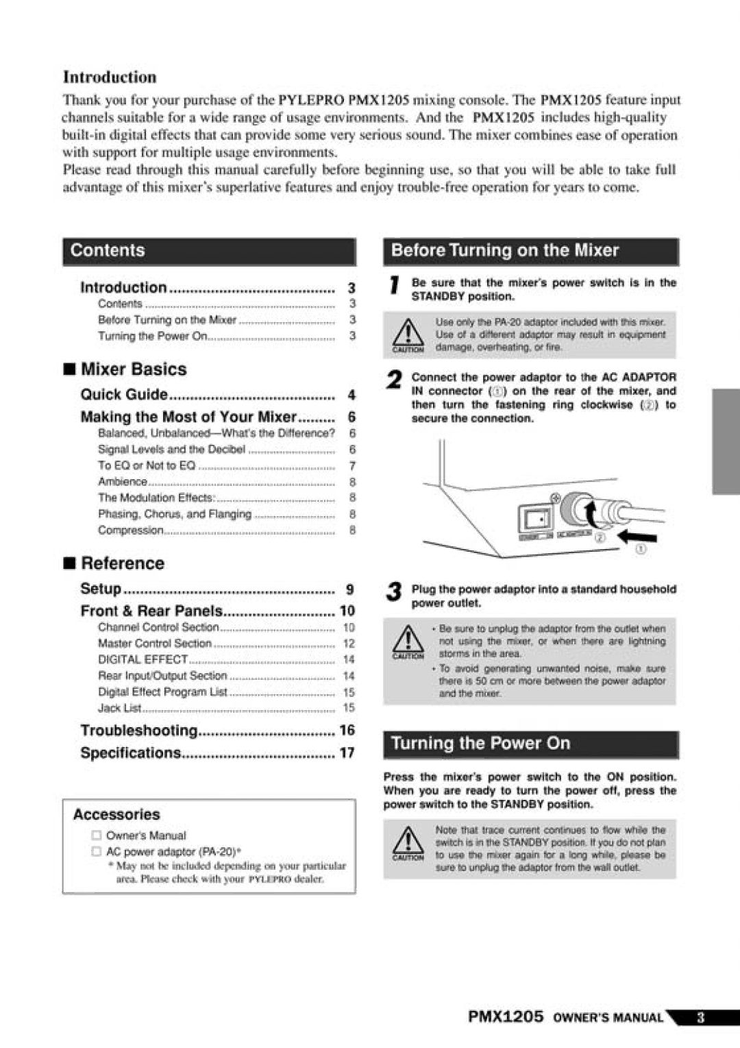 PYLE Audio PMX-1205 manual 