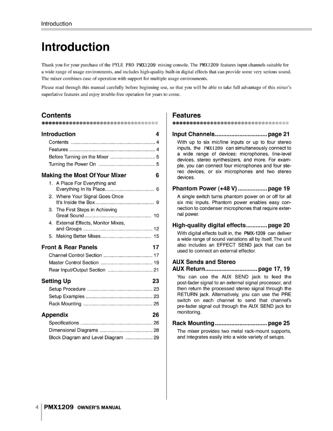 PYLE Audio PMX1209 instruction manual 