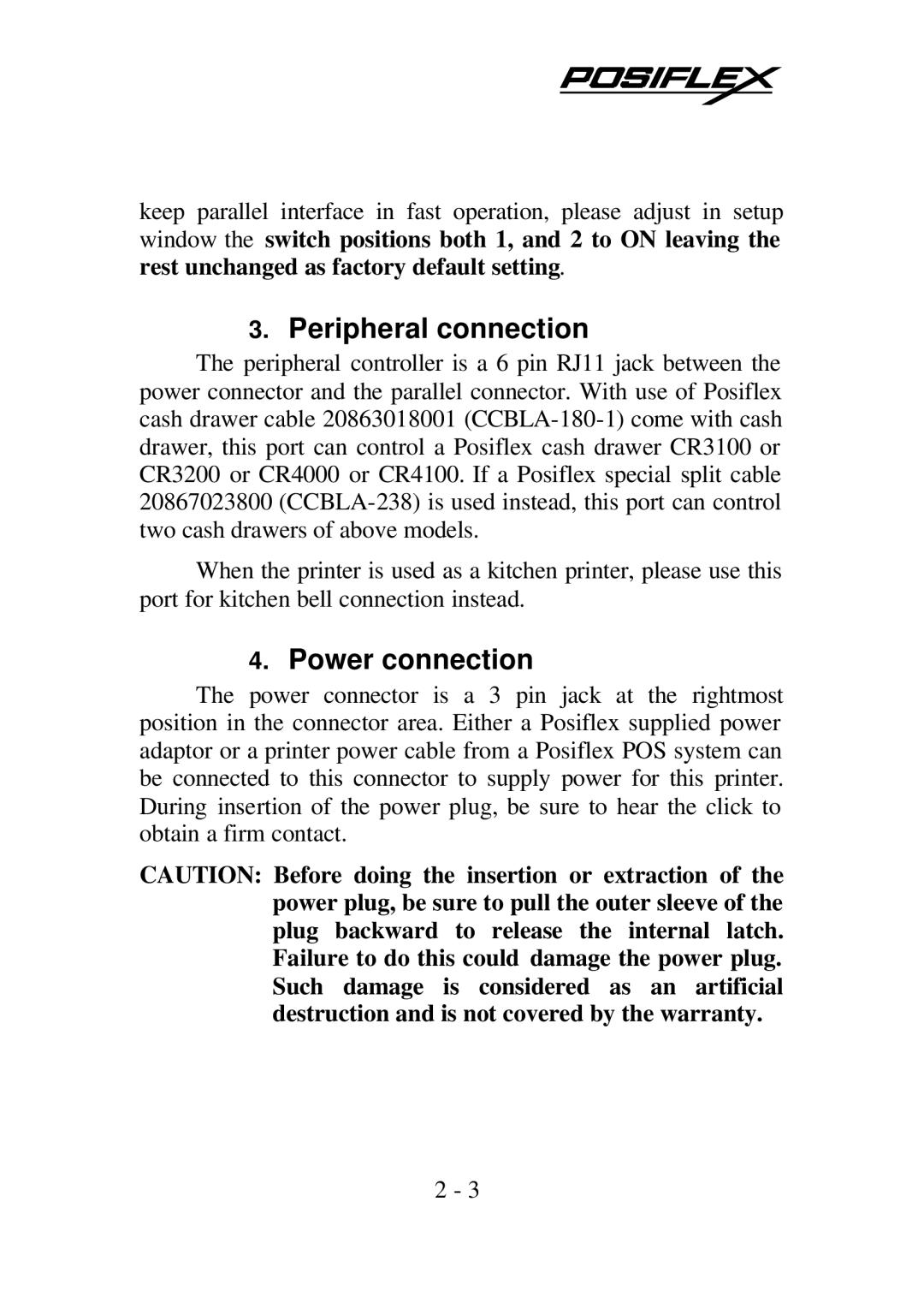 PYLE Audio PP-5200 warranty Peripheral connection, Power connection 