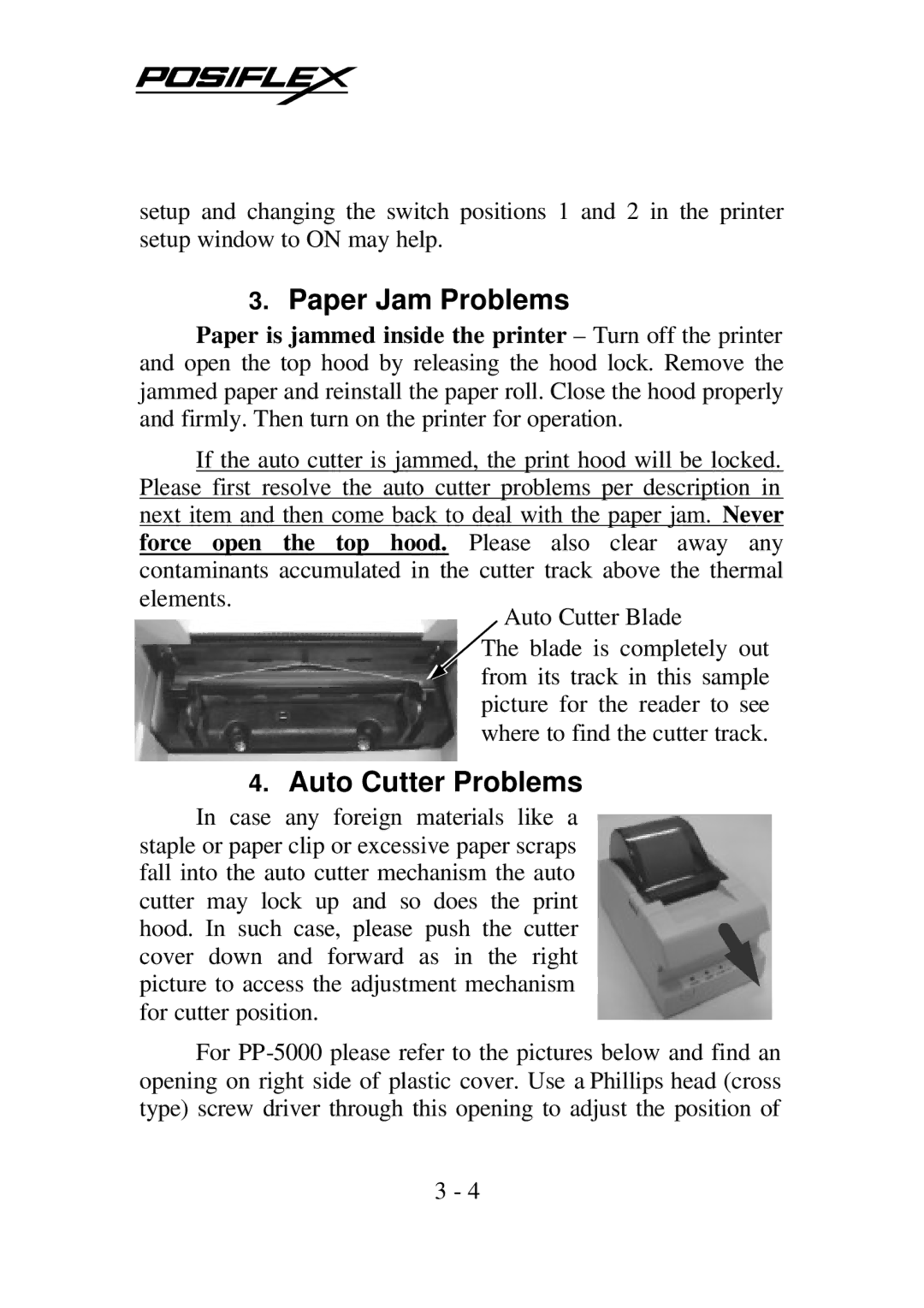 PYLE Audio PP-5200 warranty Paper Jam Problems, Auto Cutter Problems 