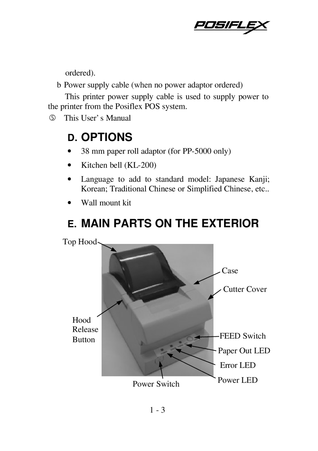 PYLE Audio PP-5200 warranty Options, Main Parts on the Exterior 