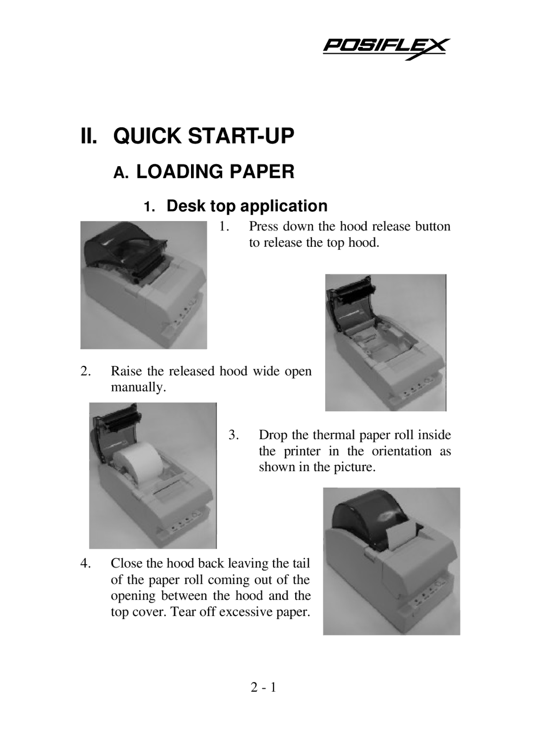 PYLE Audio PP-5200 warranty II. Quick START-UP, Loading Paper, Desk top application 