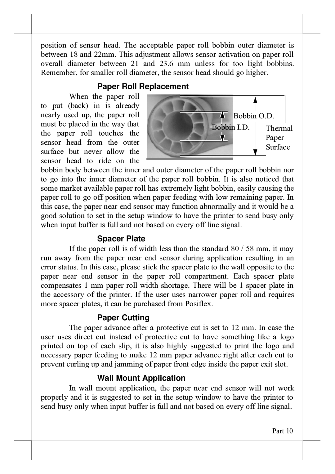 PYLE Audio PP-7200L manual Paper Roll Replacement, Spacer Plate, Paper Cutting, Wall Mount Application 