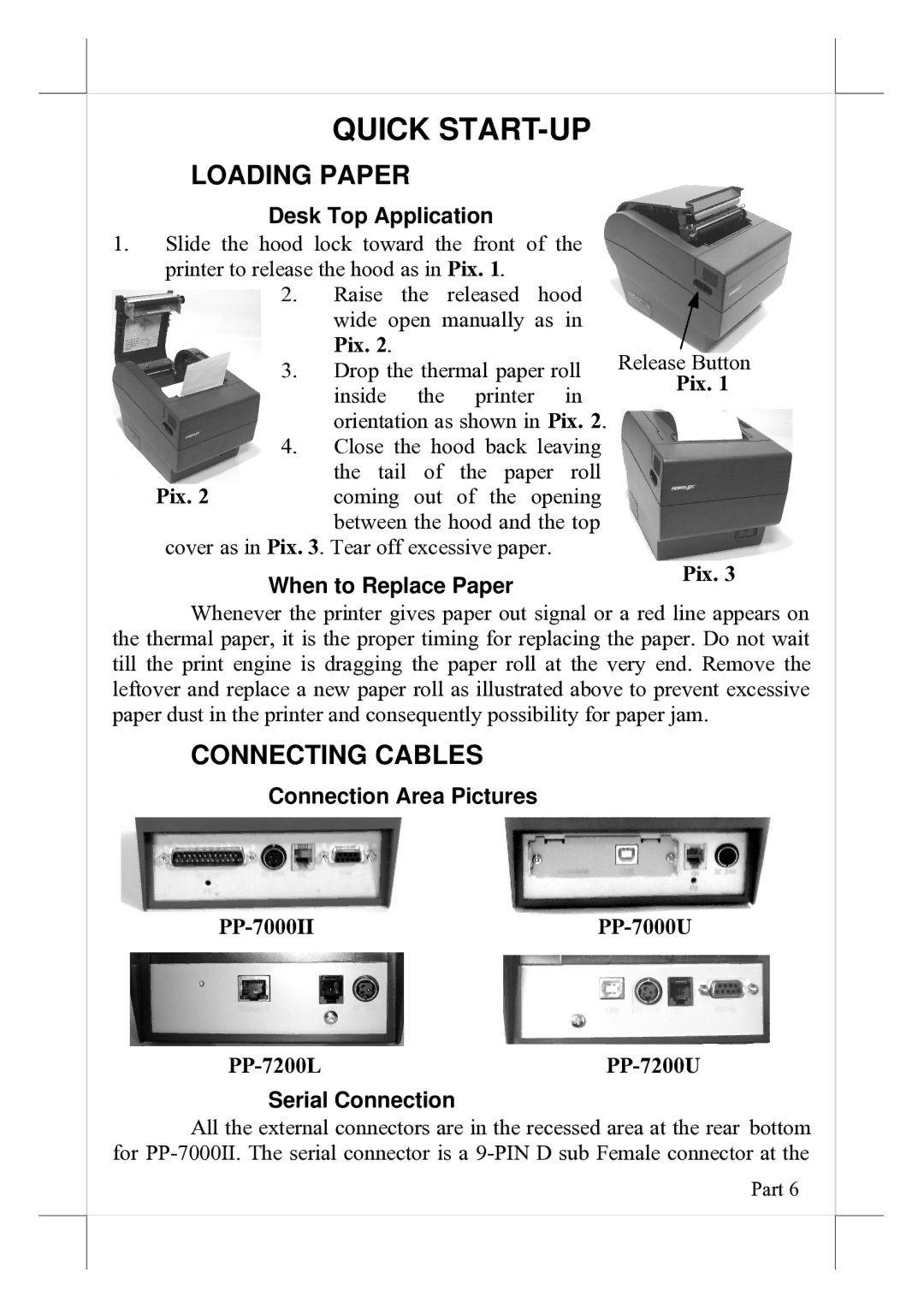 PYLE Audio PP-7200L manual Quick START-UP, Loading Paper, Connecting Cables 