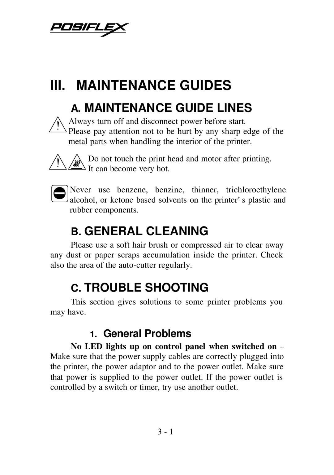 PYLE Audio PP5600 user manual Maintenance Guide Lines, General Cleaning, Trouble Shooting, General Problems 