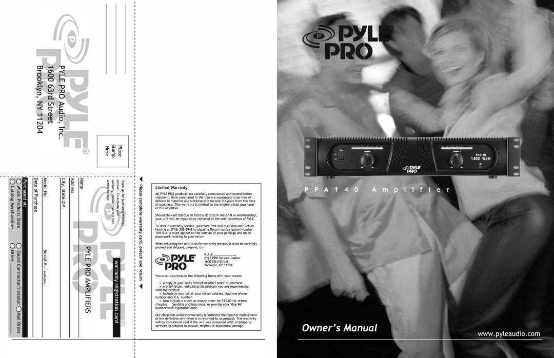 PYLE Audio PPA140 manual 
