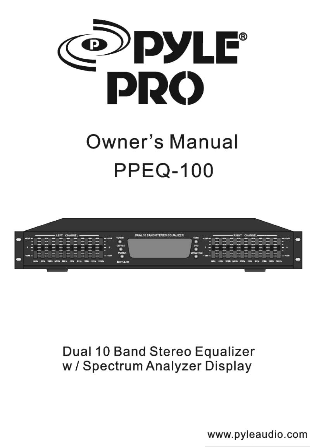 PYLE Audio PPEQ-100 owner manual 