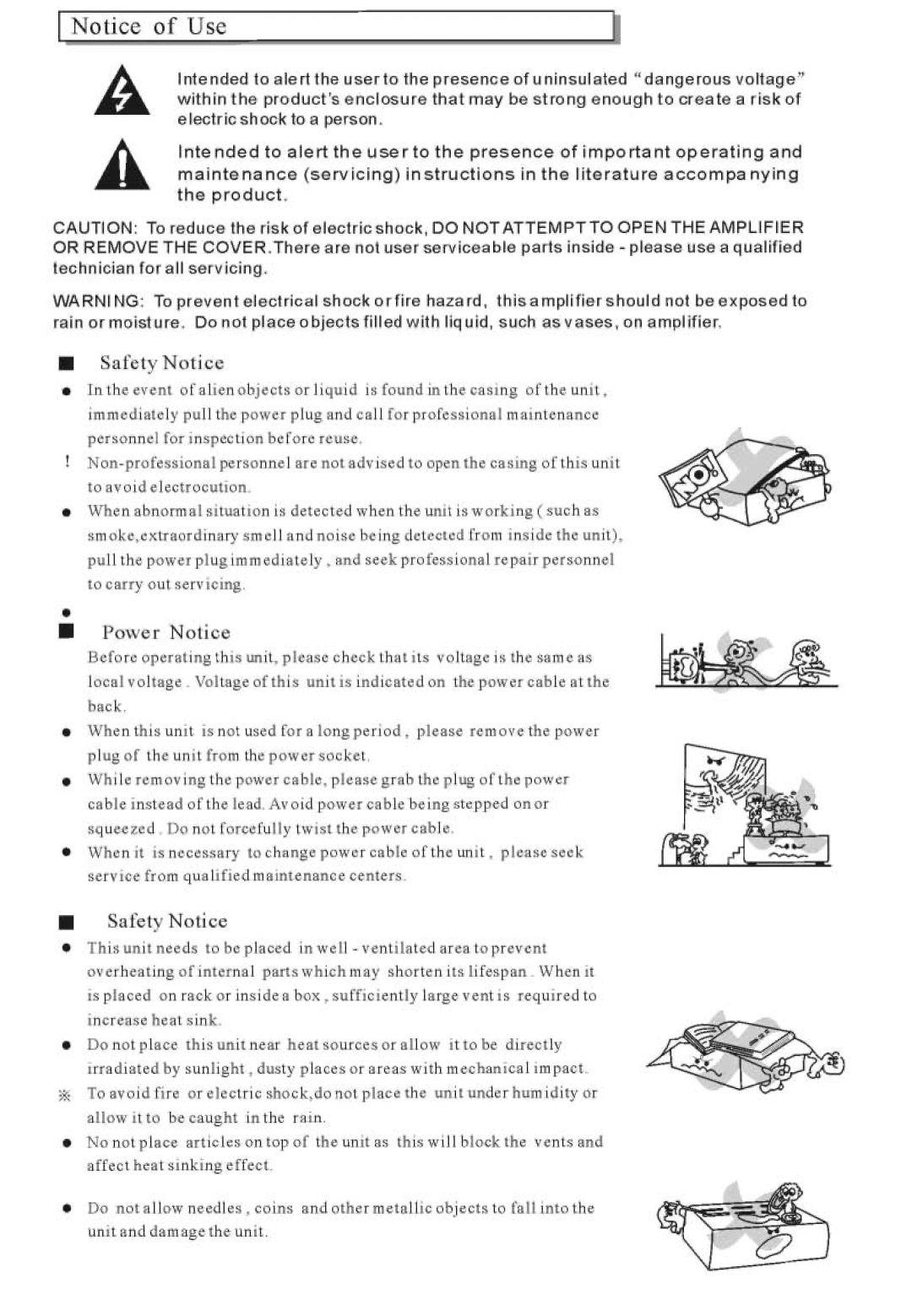 PYLE Audio PPEQ-100 owner manual Safety Notice 