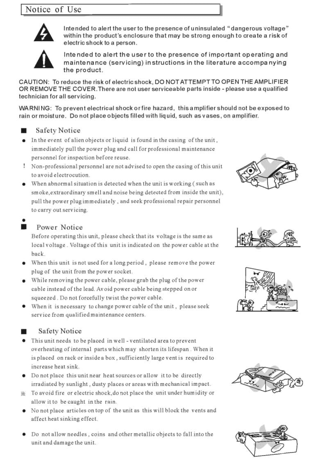 PYLE Audio PPEQ-100 owner manual Safety Notice, Power Notice 