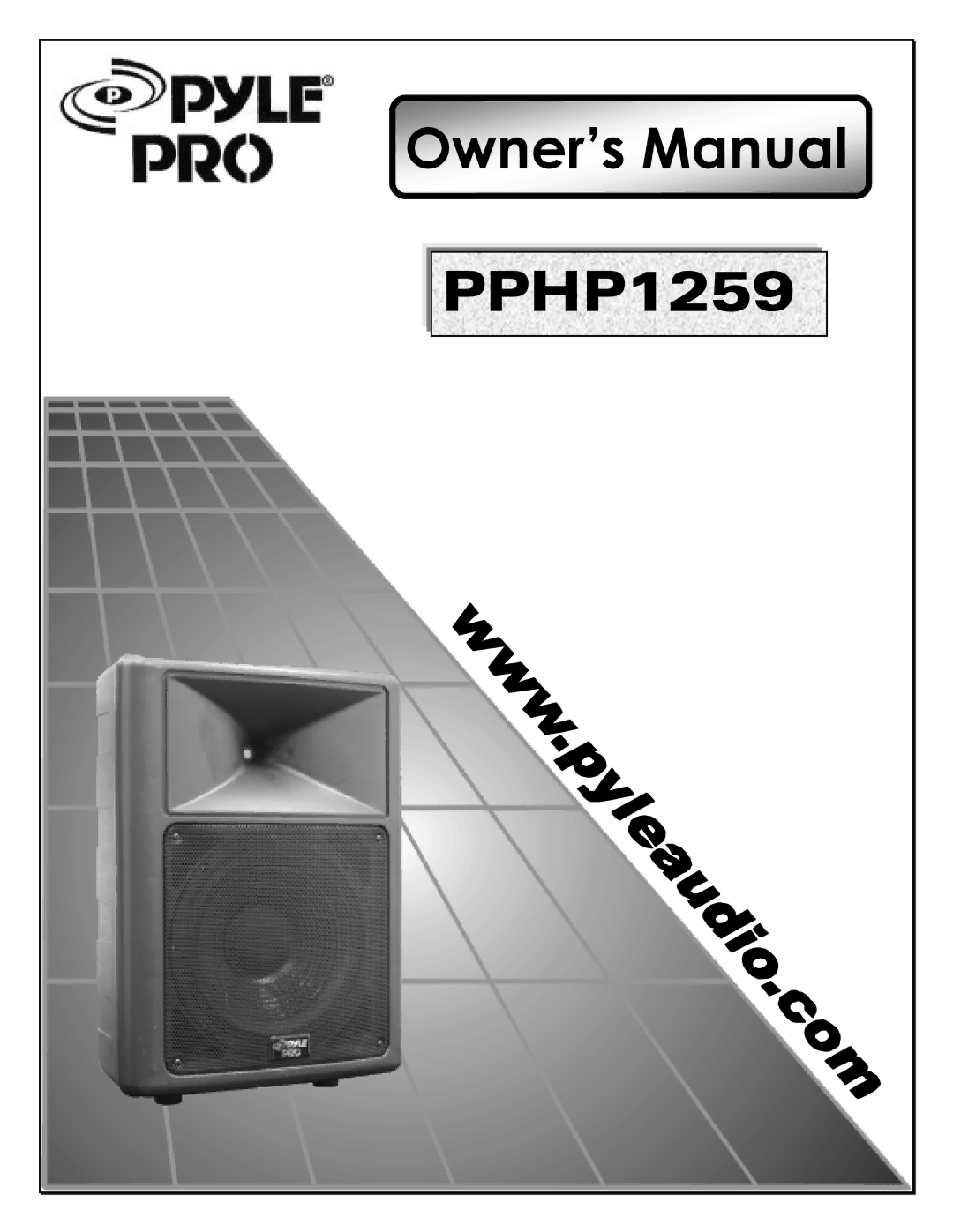 PYLE Audio PPHP1259 manual 