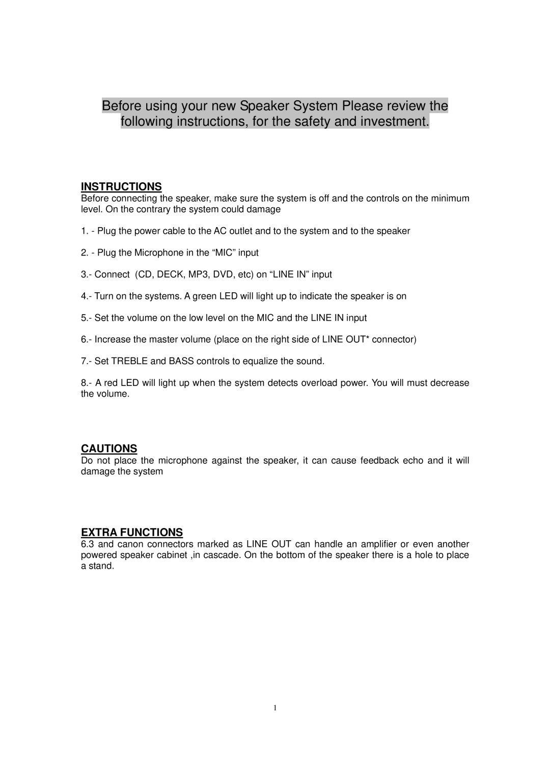 PYLE Audio PPHP1591, PPHP1599AI, PPHP1294A, PPHP1299AI, PPHP1291, PPHP1594A user manual Instructions, Extra Functions 