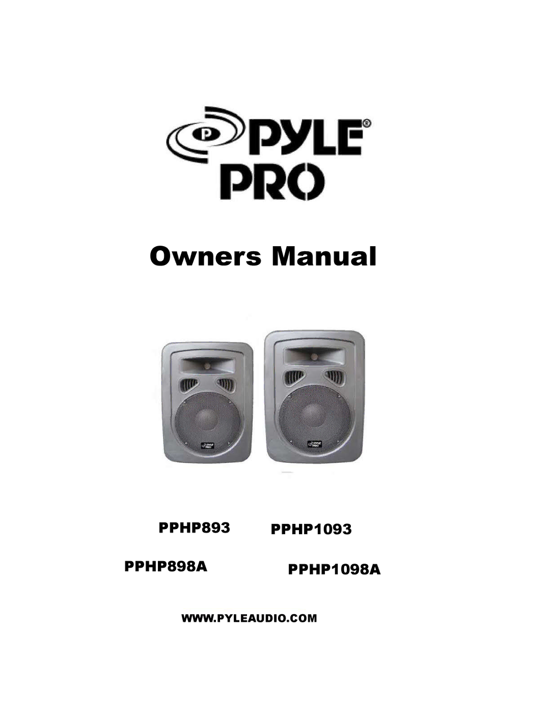 PYLE Audio PPHP893 owner manual PPHP898A PPHP1098A 