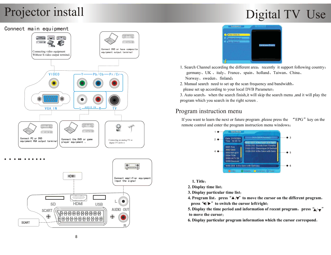 PYLE Audio PRJHD198 user manual Projector install 