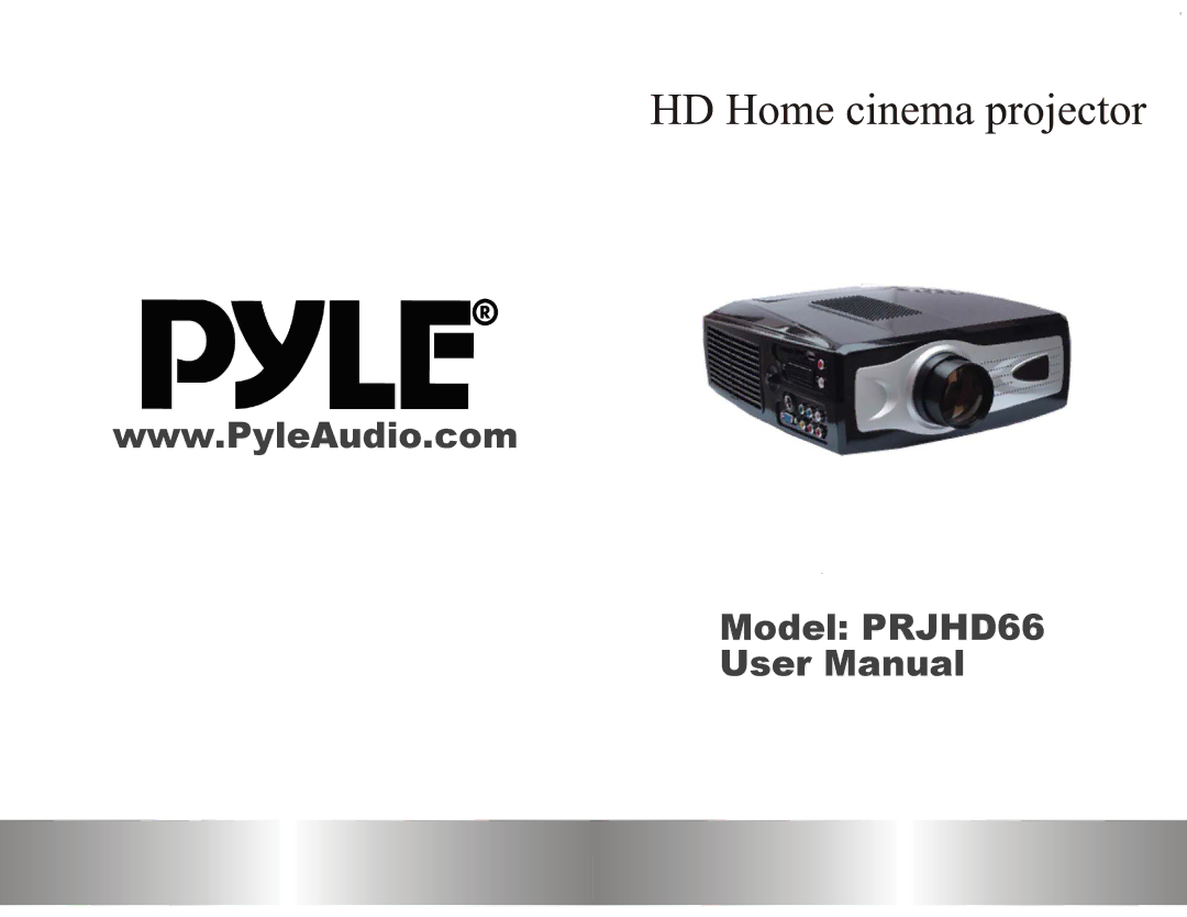 PYLE Audio user manual Model PRJHD66 