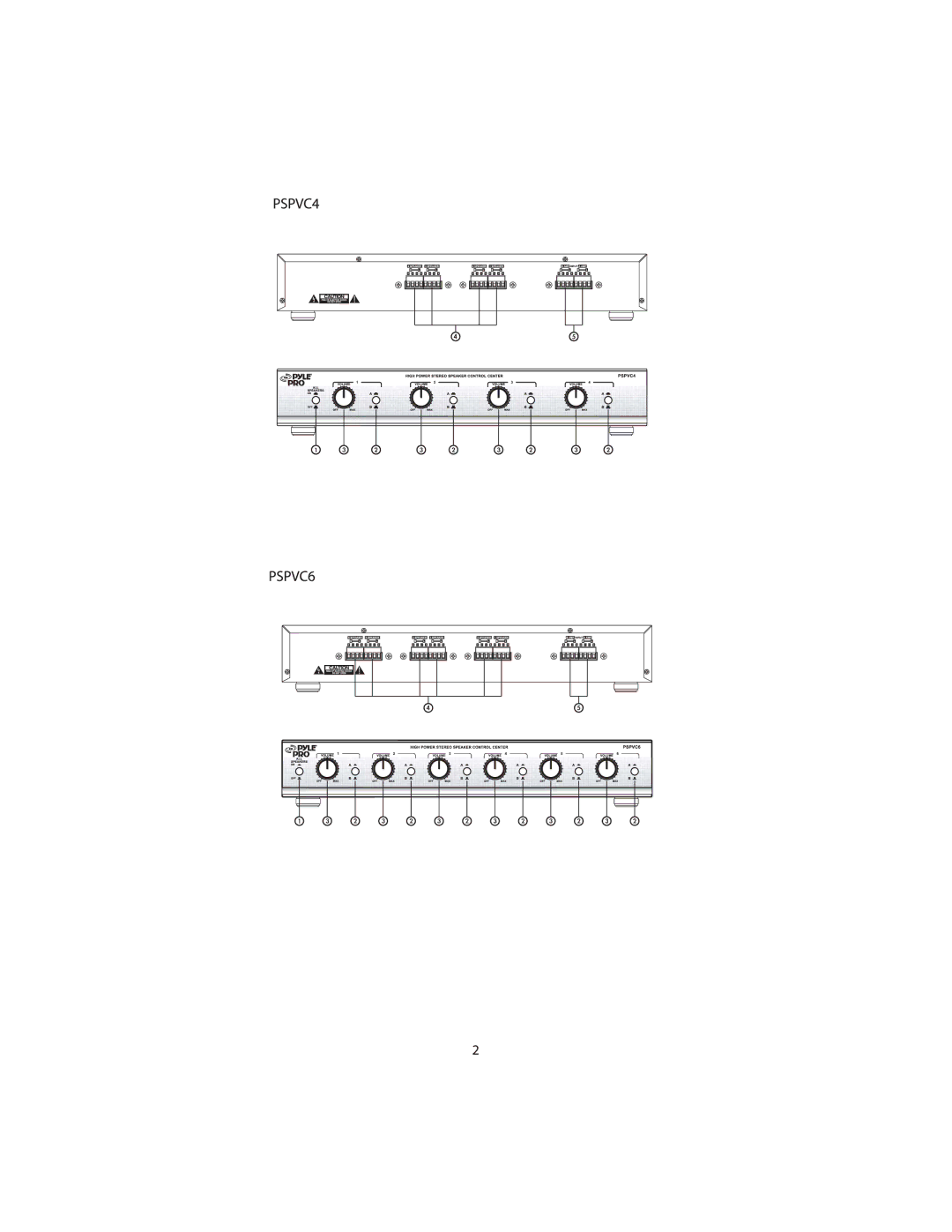 PYLE Audio PSPVC4, PSPVC6 manual 