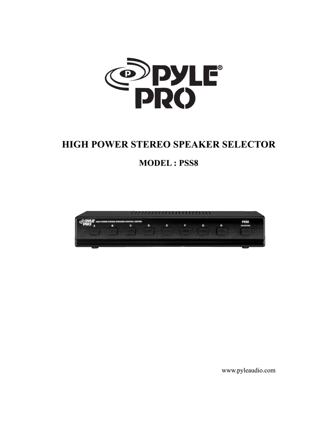 PYLE Audio PSS8 manual 