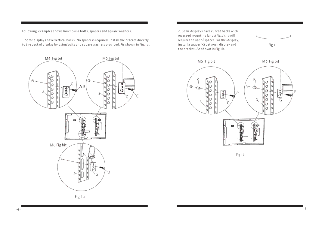 PYLE Audio PSW119ST1 manual M4 Fig bit M5 Fig bit M6 Fig bit, M5 Fig bit Fig a M6 Fig bit 